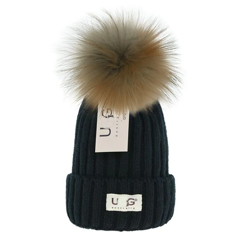 Designer Knit Beanie Hat With Fur For Women And Men Fashionable Winter