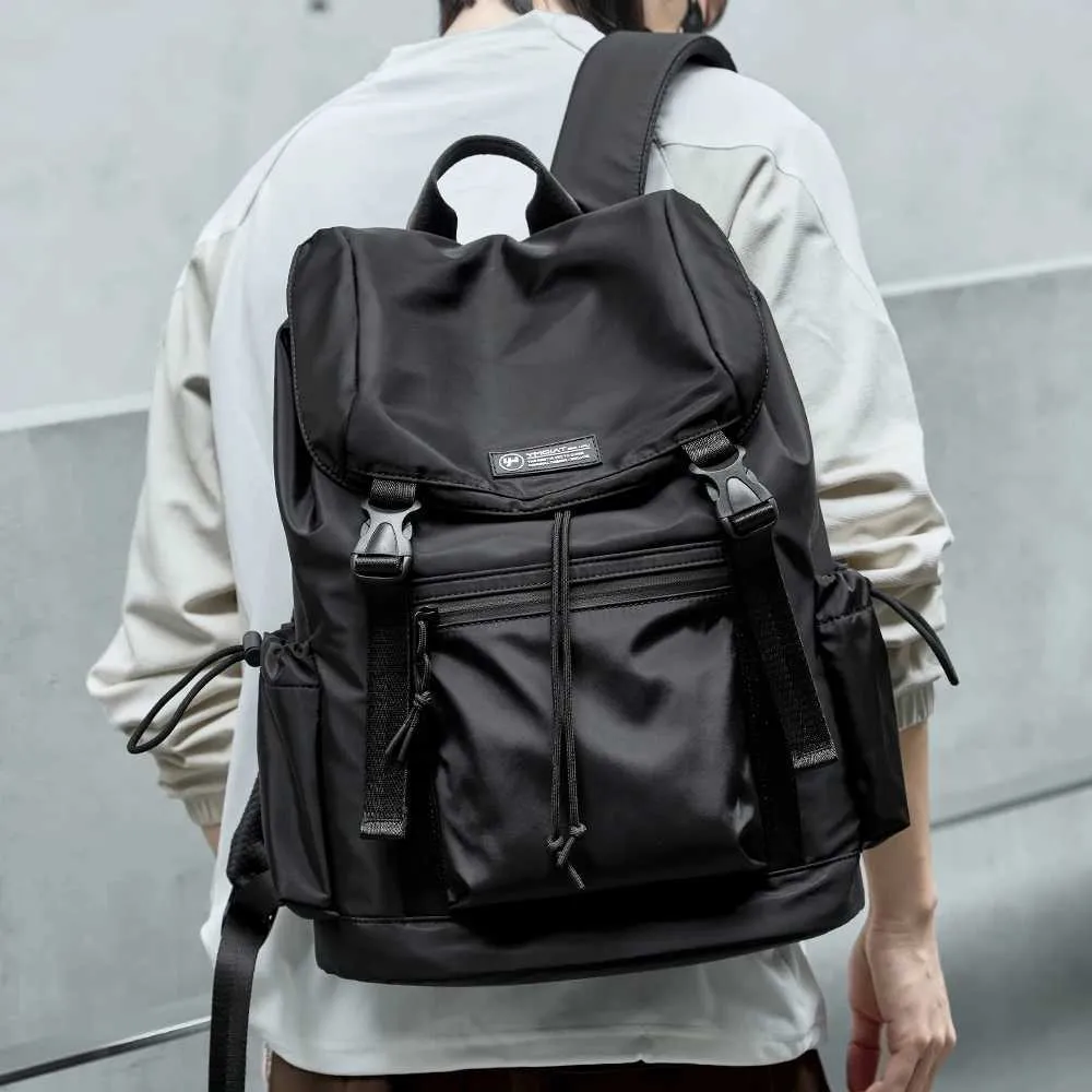 さらに100円引き◆ ◆Men's Contrast Flap Backpack Men's Japanese Flap travel backpack with Drawstring