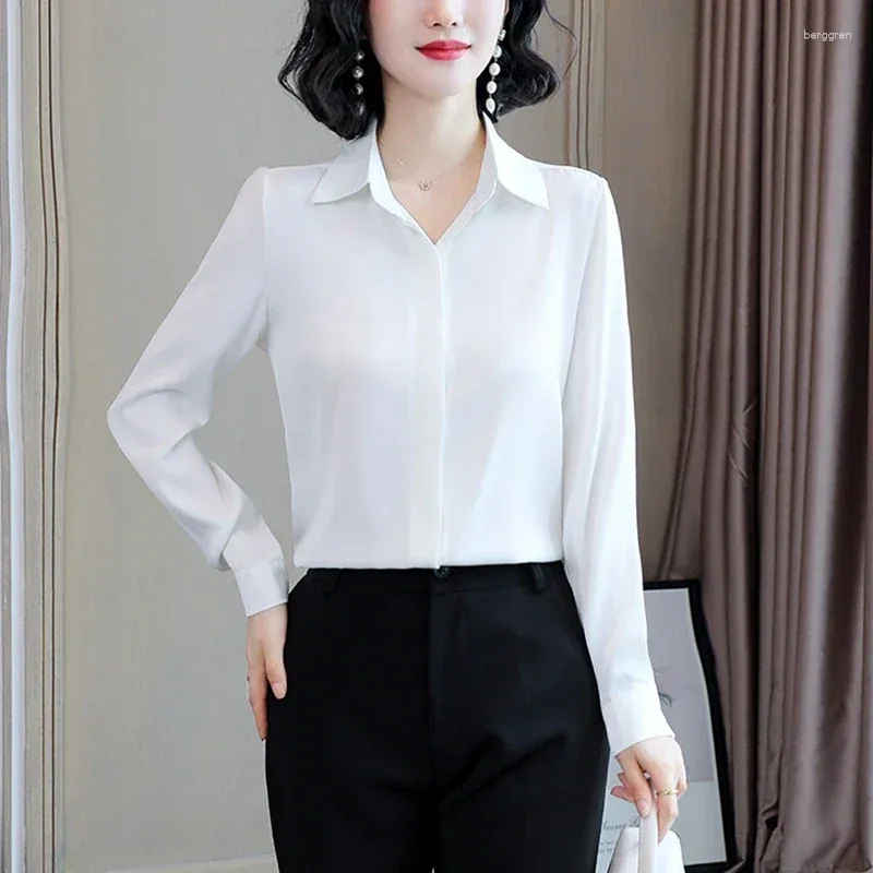 white satin blouse long sleeve
