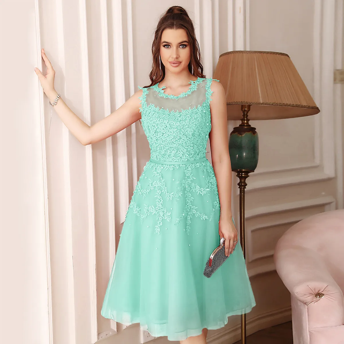 Junior Graduation Tail Sage Green Dress Homecoming Short A E V Neck Tulle Mini Party Gown With Ith Lace Up From Missweddingdress 12.59 DHgate.Com