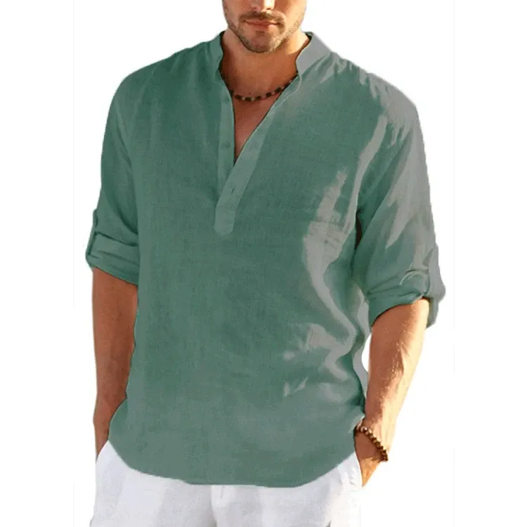 New Summer Vintage Inspired V-neck Linen Tops 3676 New Summer Vintage Inspired V-neck Linen Tops 3676