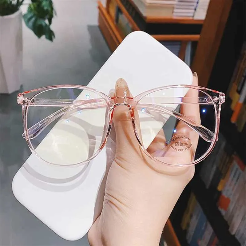 Transparent Blue Light Glasses for Women Round Frame Square  display picture 2