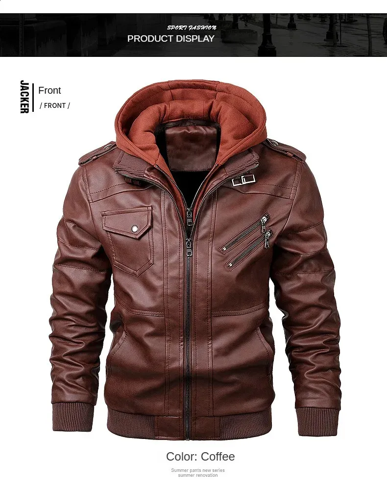 Autumn Casual Fashion PU Leather leather jacket for Men