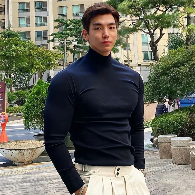 Male Clothes Korean T Shirts For Men Sports Black Tops Quality