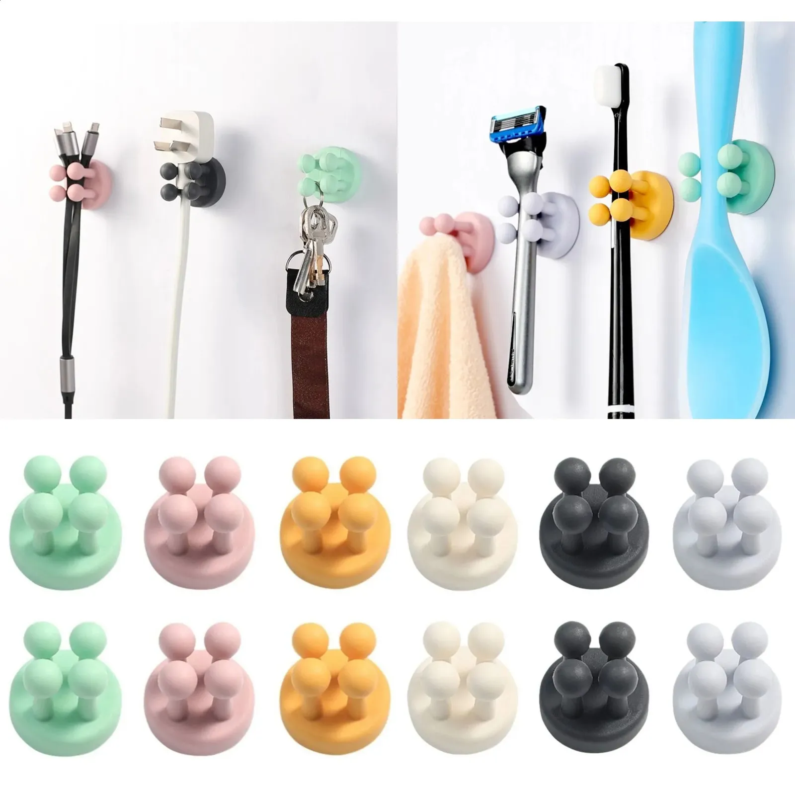 Silicone Razor Guard Self-Adhesive Silicone Toothbrush & Razor Holder - Wall Mounted ...