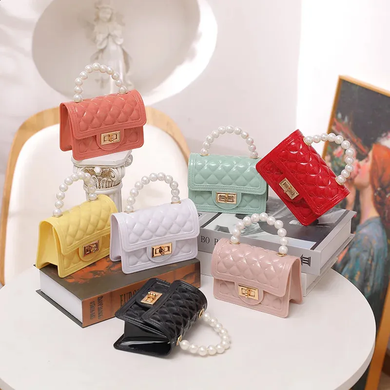 Amamcy Jelly Shoulder Bag - Mini Candy Color Purse With Pearls & Chain Strap, Crossbody Or Handbag, PVC Material - View #5