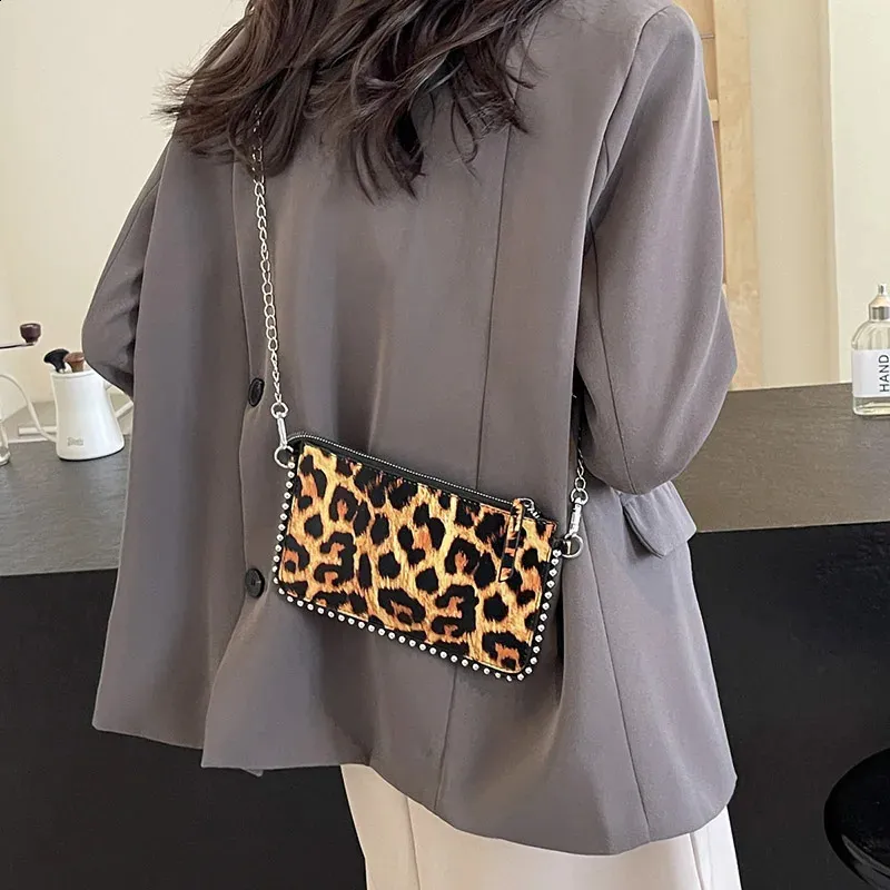 Leopard Print Crossbody Purse: Mini Faux Leather Shoulder