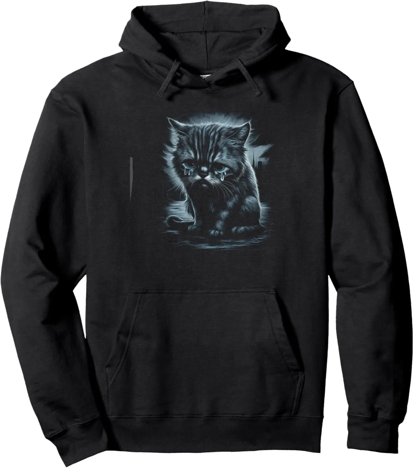 Felpa Di Gatto Unisex Triste Gattino Carino Con Lacrime La Felpa A