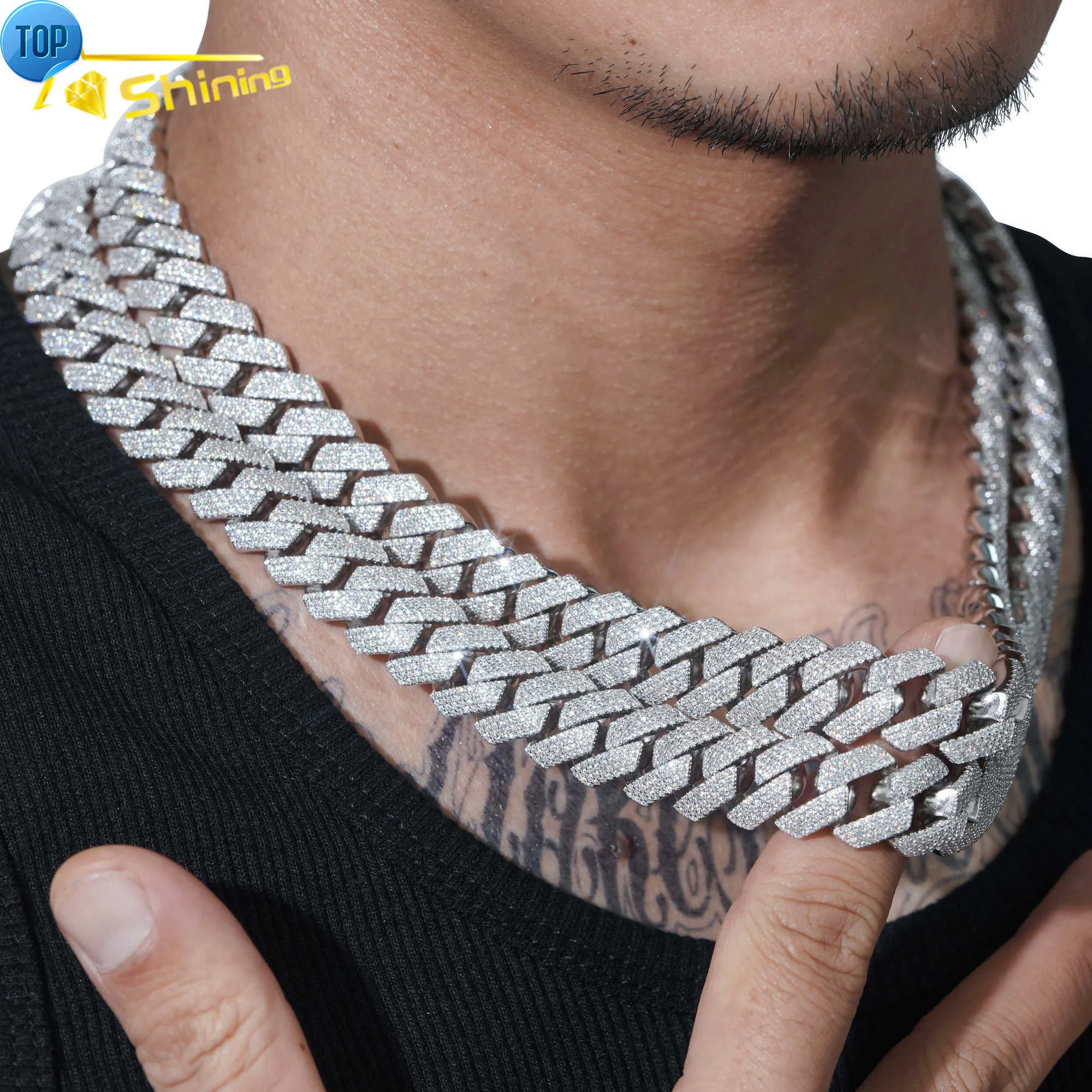 Mens Fine Jewelry Necklaces Iced Out Cuban Link Chain With VVS Moissanite Diamonds Wholesale S925 Sterling Silver At Competitive Price From Fashion cool666 32.17 DHgate.Com