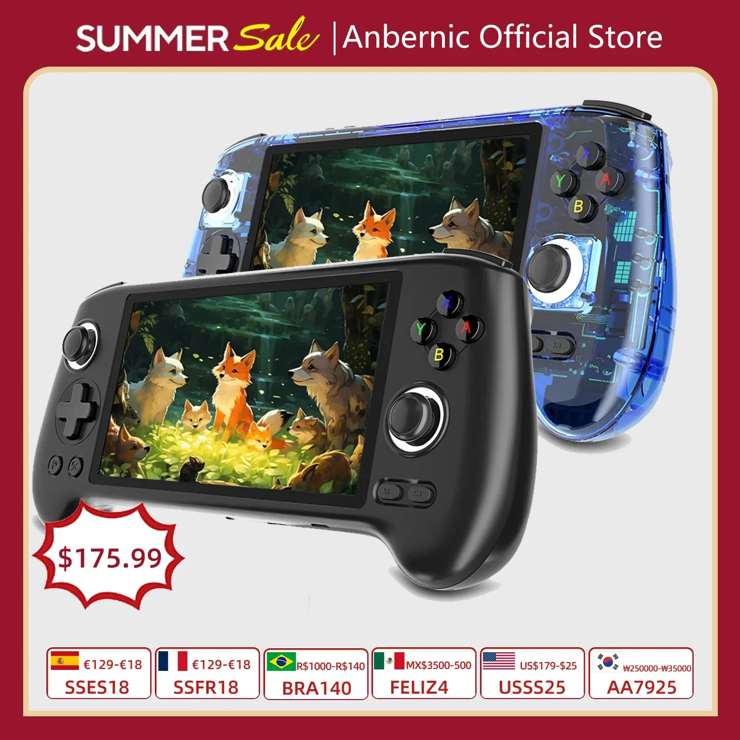 ANBERNIC RG556 Handheld Game Console Android 13 System 5.48-Inch AMOLED