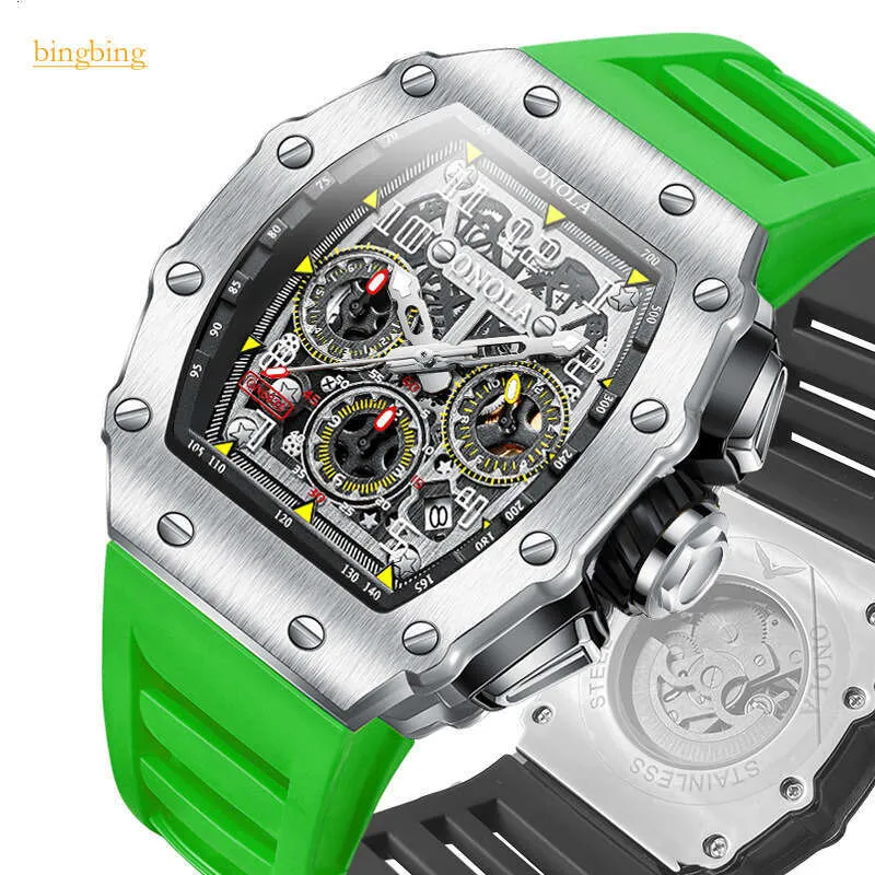 Mens Automatic Hollow Out Watch Stainless Steel, Waterproof