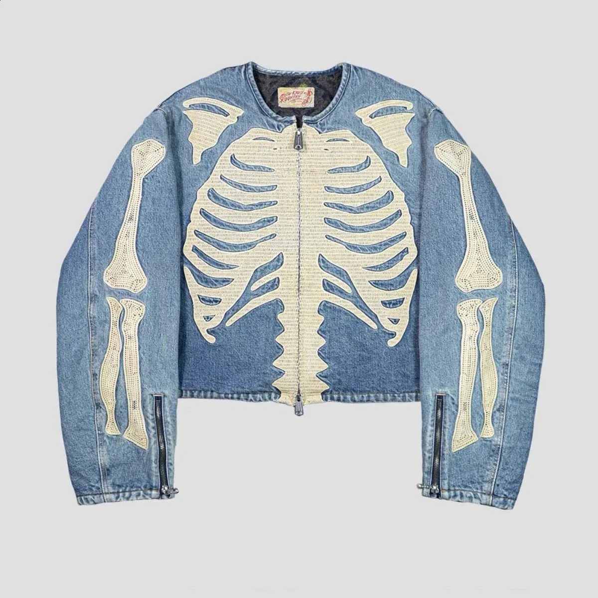 24SS KAPITAL Denim Zipper Jacket Skeleton Bone From Dao01