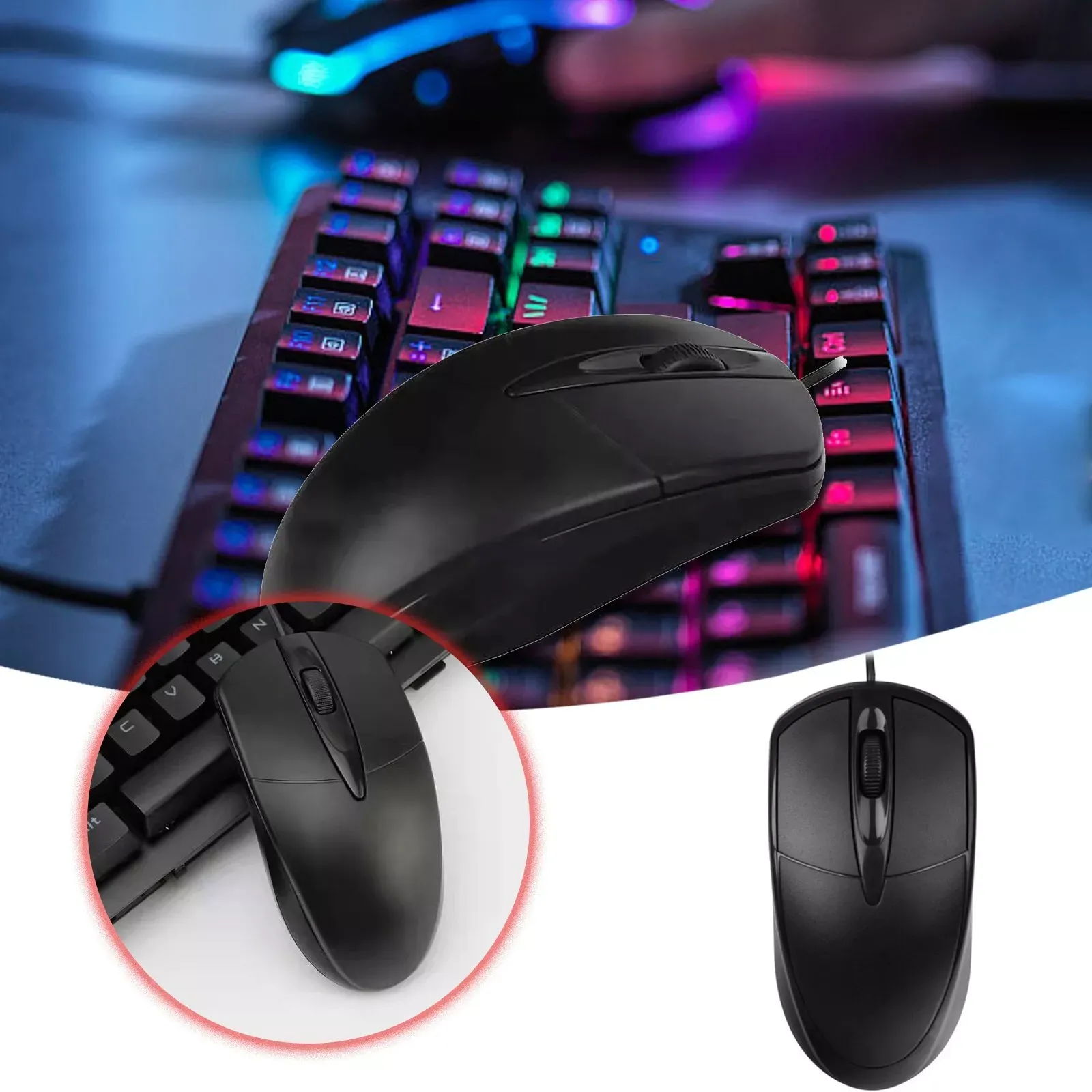 Premium Wired Optical USB Mouse for PC, Laptop, Notebook