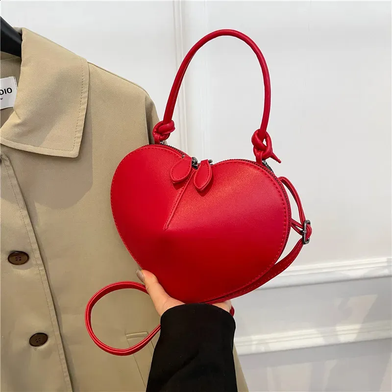 Product Title Red Black and Love Heart Small Red Handbag for Women with Top Handle and Crossbody Strap 240907