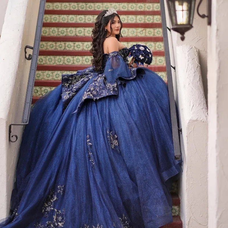 Royal Blue Princess Sweet 16 Dress Luxury Beaded cc73