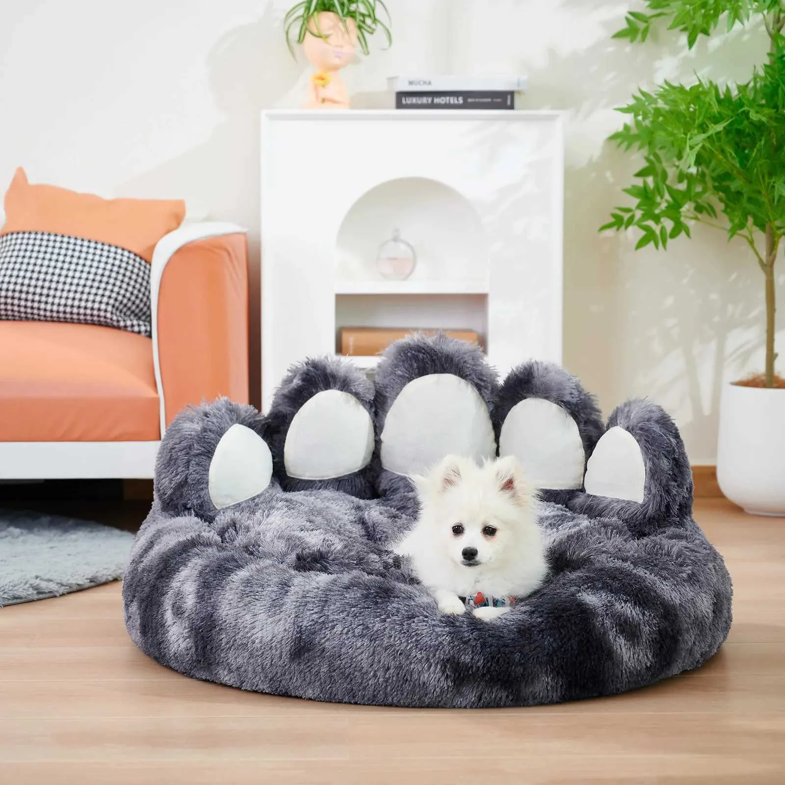 Fluffy Absolut Luxurious Soothing Bed Arctic Black Calming Pet Bed