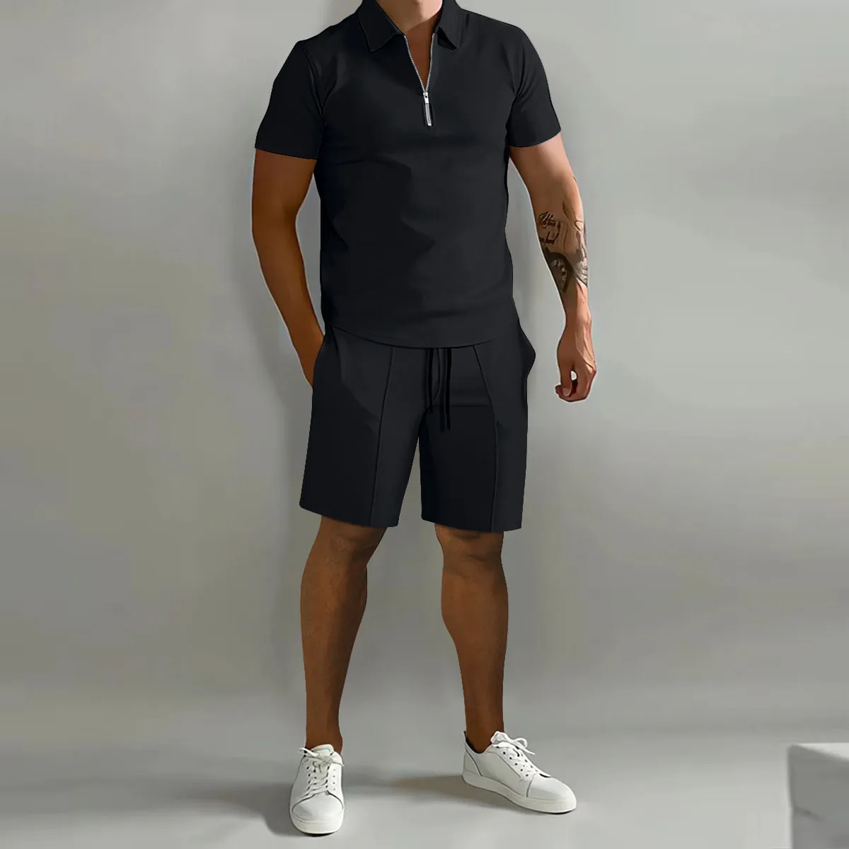 Polo Tracksuits: Men's Summer Casual Short Sleeve Set - Lightweight Joggers, Comfortable Solid Color Two-Piece Outfit (Sizes S-3XL)