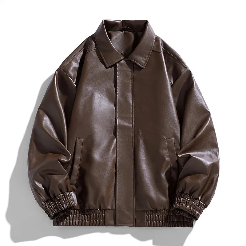 Premium Mens Leather Jacket: Autumn Fashion, Stand-Up Collar
