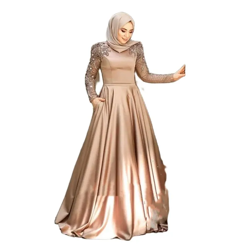 Robe De Soirée Islamique Robe De Bal Élégante À Manches Longues