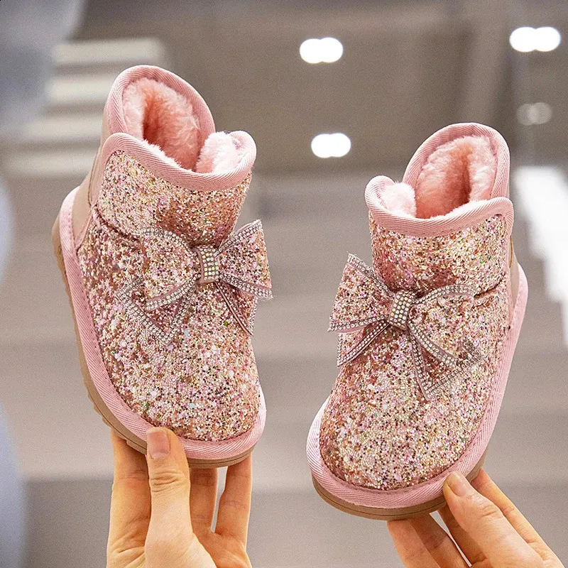 Japanese Style Rhinestone Bow Girls Snow Boots For Girls Versatile Winter Fashion Booties With Cute And Warm Design 240829 From Pong07 13.26 DHgate.Com