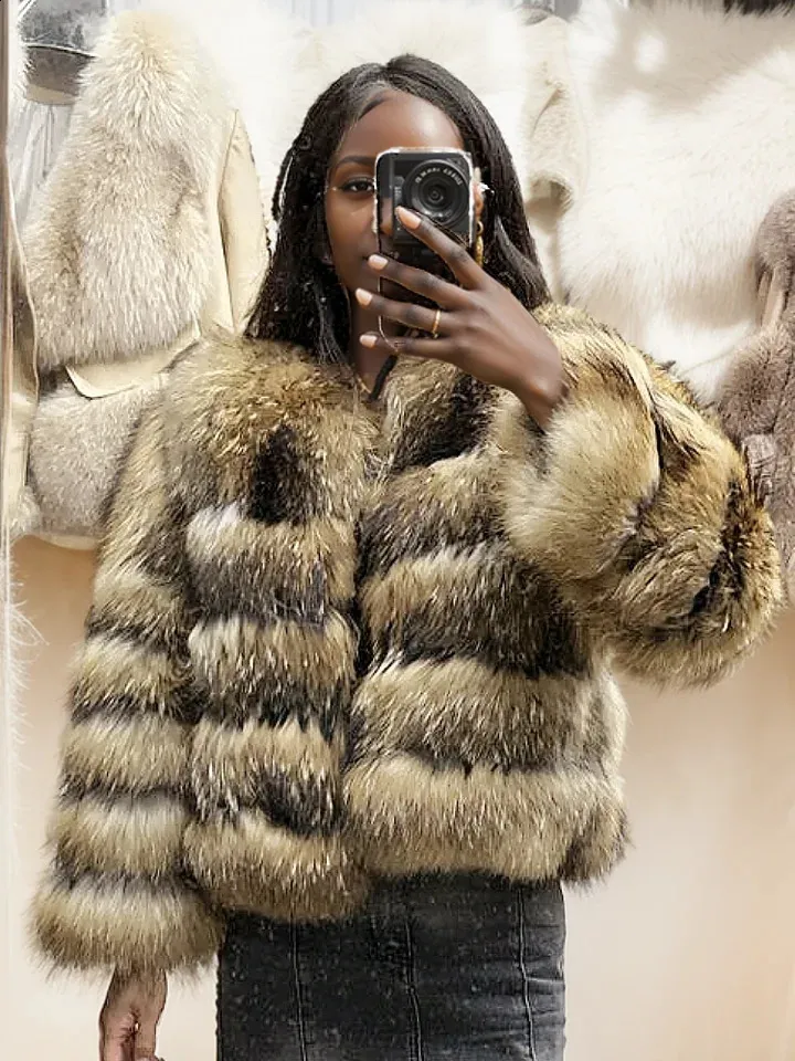 Real fur puffer coat best sale