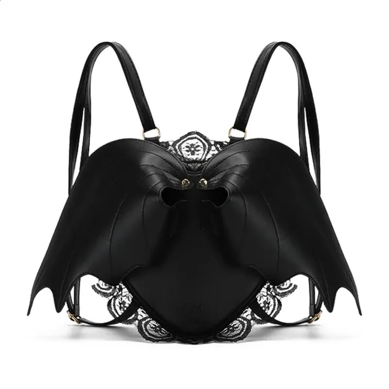 Stylish Mini Lace Gothic Backpack With Black Bat Wings For Women Perfect For Halloween And Fashionable Girls 240907 From Totelove 16.51 DHgate.Com