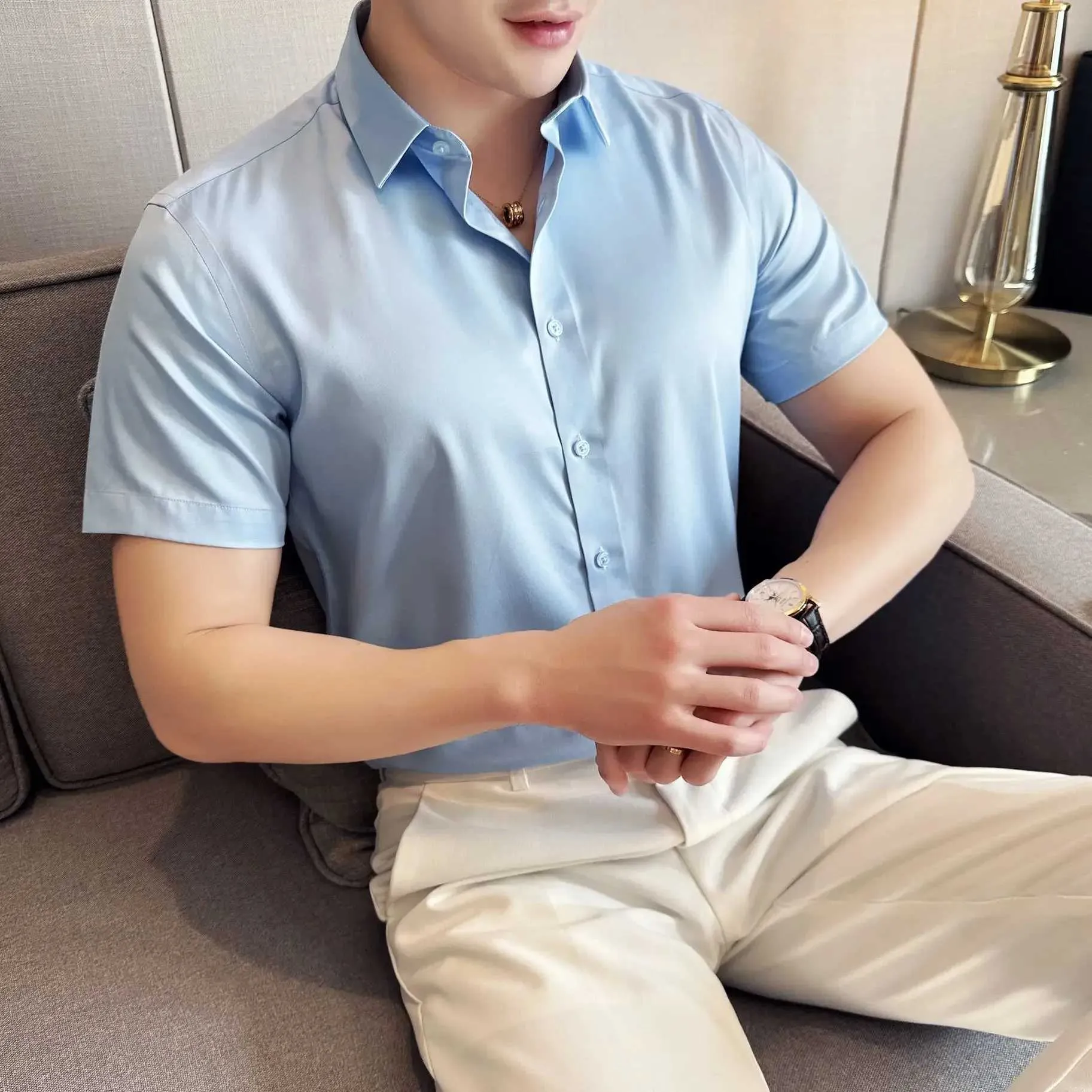 sachin and babi light blue dress *'s Wrinkle Free Dress Shirts Short Sleeve Button Up Shirts Business Casual  Shirts