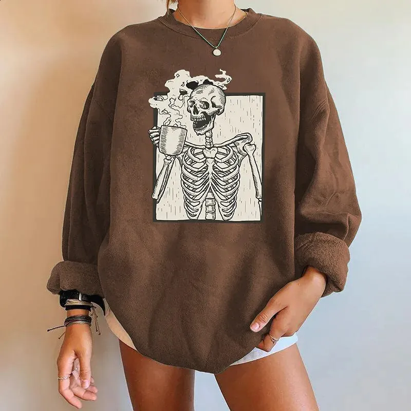 Women's Cozy Plush Halloween Sweatshirt - Autumn Winter Long Sleeve Sweater