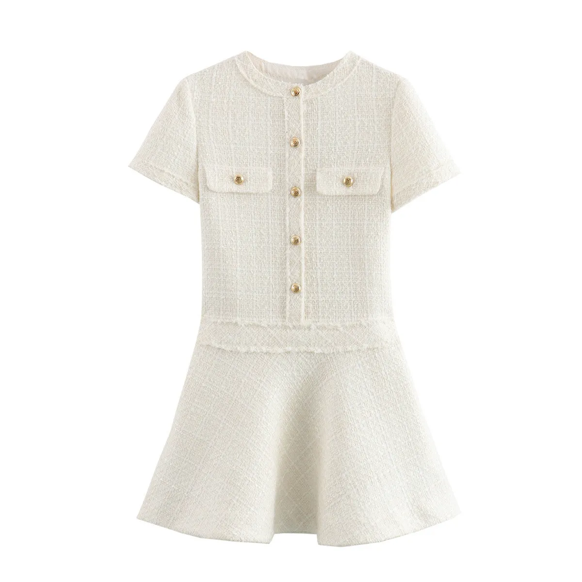 Women's Lightweight Texture Short Tweed Dress Women's Lightweight Texture Short Tweed Dress