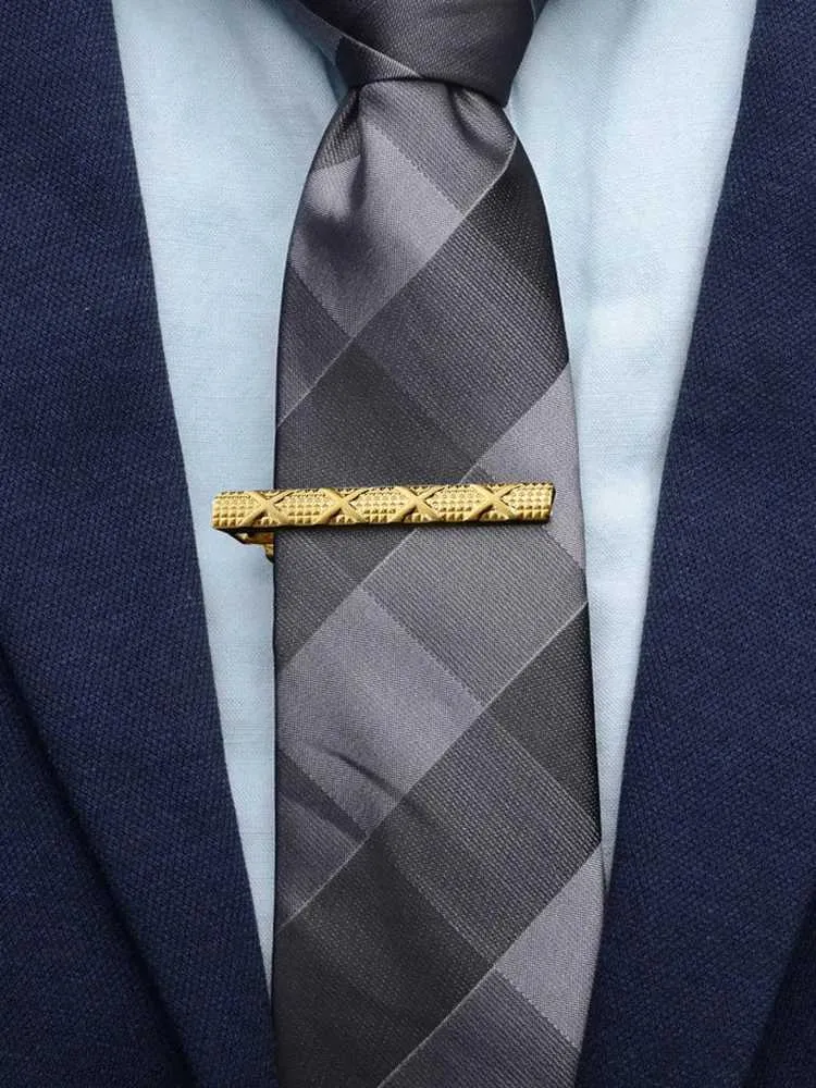 Classic Design Metal Tie Clip For Men, Wedding Collar Tie, Crystal