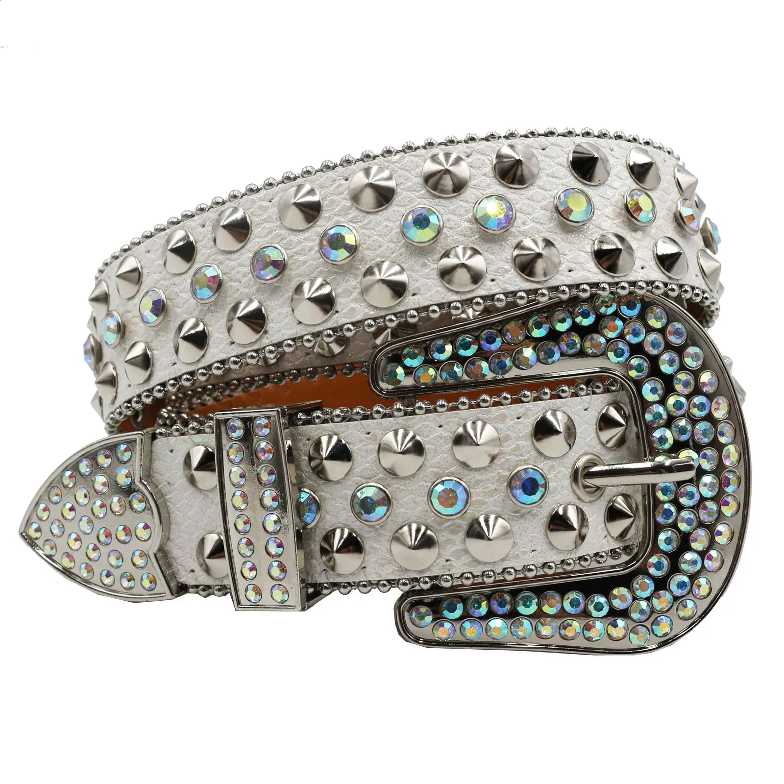 Rhinestone BB Belt with Crystal Stud Golden Buckle Genuine  display picture 2
