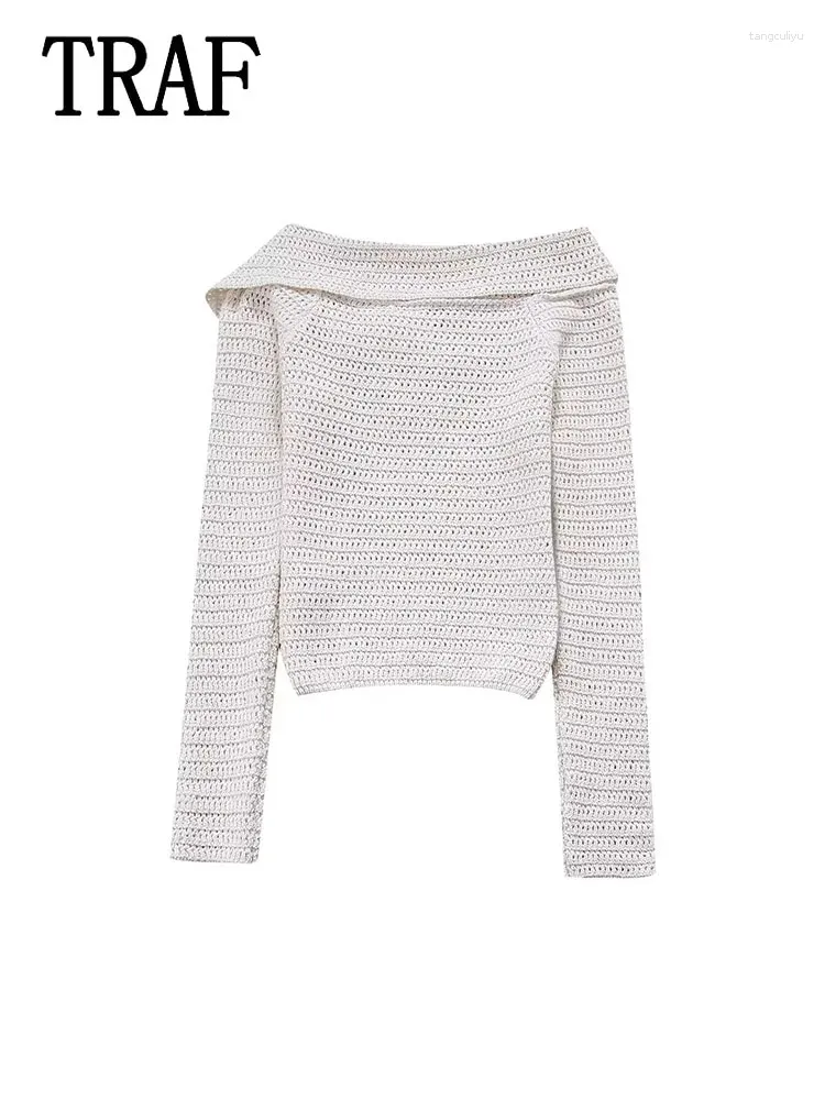 Womens Two-Tone Short Knit Sweater - Summer Long Sleeve