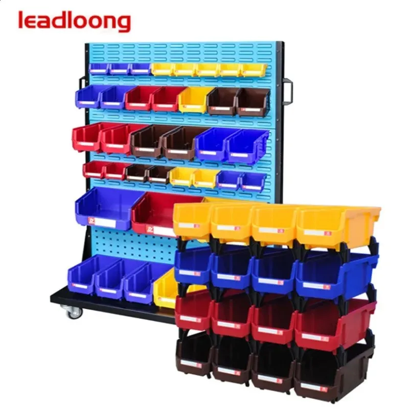 9-Pack Hanging Wall Mounted Storage Bins – Red Plastic Organizer For Small Parts