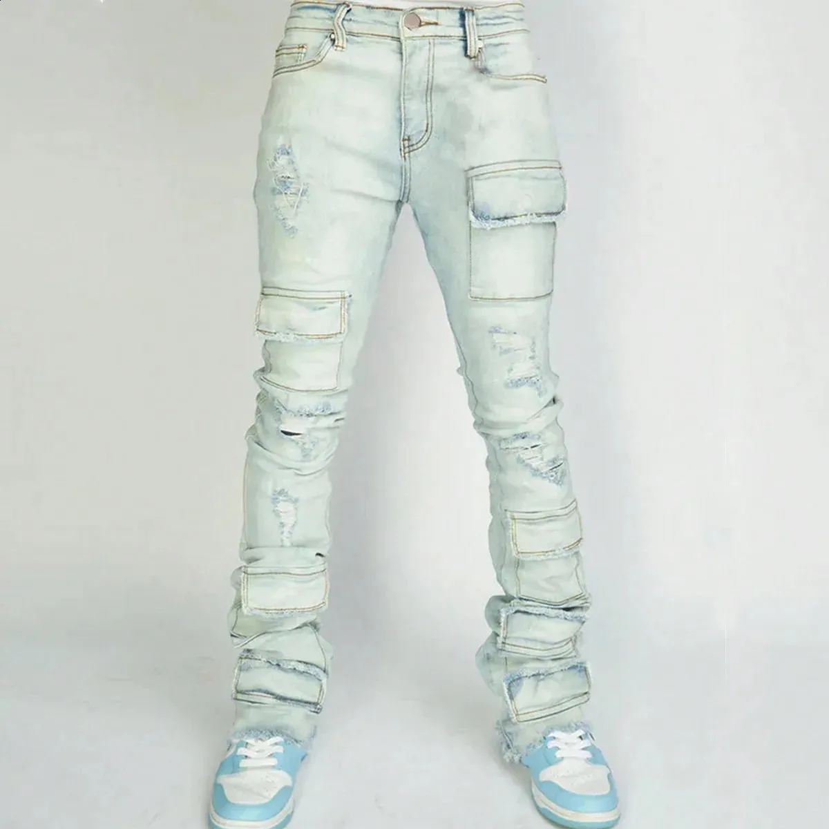 Mens frayed hem jeans deals