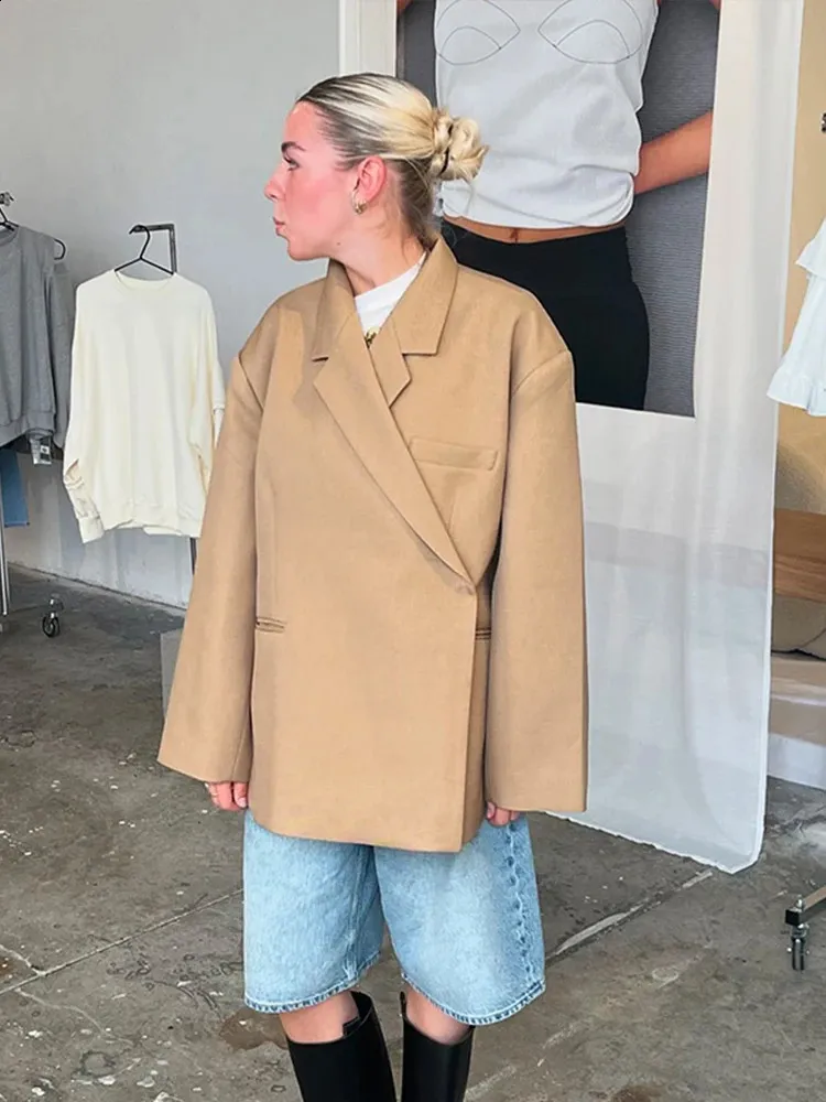 Manteau Femme Élégant à Revers - Manches Longues, Coupe Slim - 3 Boutons - Printemps/Automne - 3