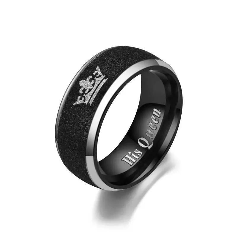 SOXEMAN Set da 9 Anelli Nuziali per Uomo e Donna, 3 Anelli Rotanti Antistress, Acciaio Inossidabile, Larghezze 6mm e 8mm (Misura USA) | Nero | Misura USA 7 (54,3 mm