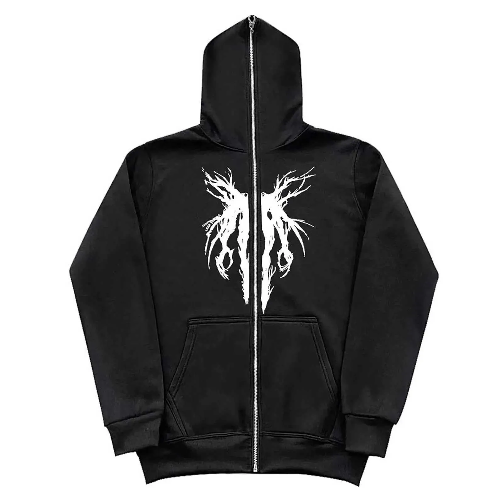 ショベルナイト Black Skeleton Hoodie for Women - Oversized Harajuku