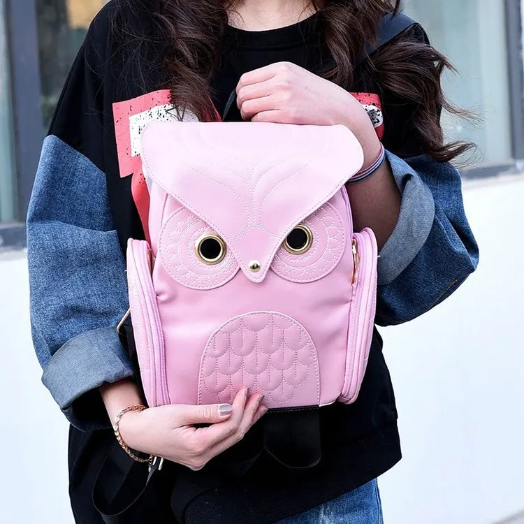 Fashionable Owl Backpack Quirky PU Leather Daypack... From  display picture 3