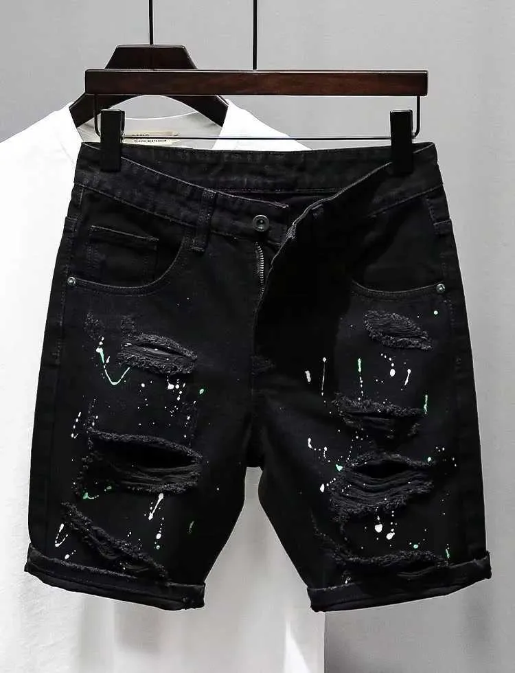 公式通販サイトセール denim Denim Summer Black Men's shorts Versatile - Clothing