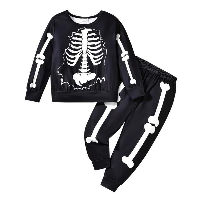 Skeleton sweatshirt and pants sale