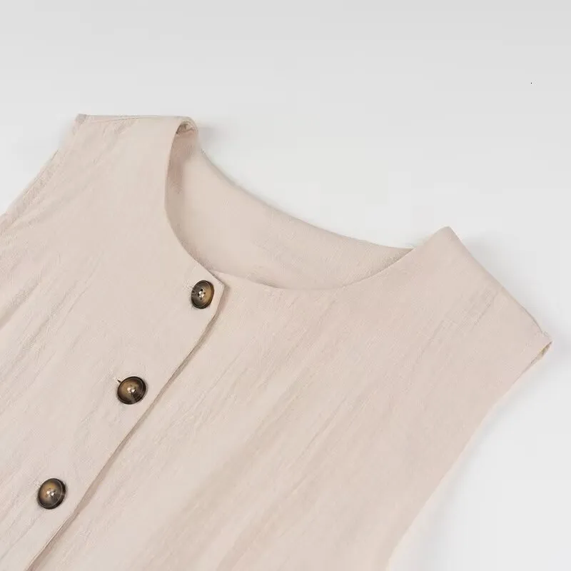 Lightweight and Sleeveless Women's Cotton beige dress for Summer Lightweight and Sleeveless Women's Cotton beige dress for Summer