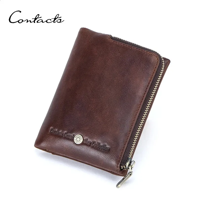 CONTACT Men's Genuine Leather Short Double Fold Retro