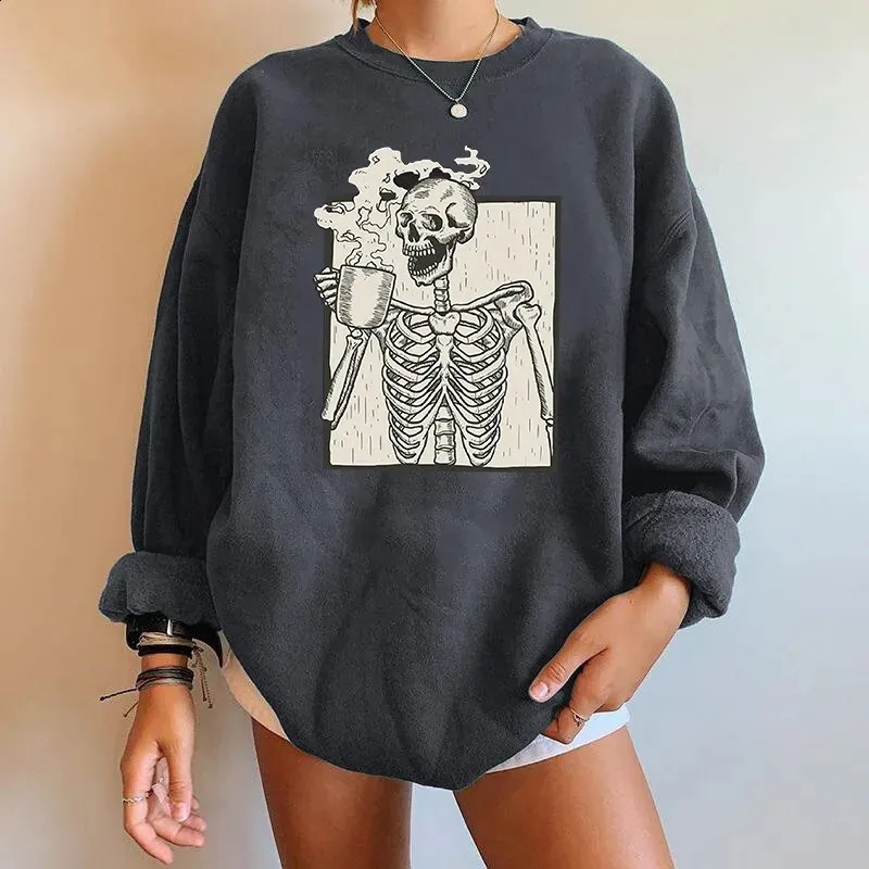 Women's Cozy Plush Halloween Sweatshirt - Autumn Winter Long Sleeve Sweater