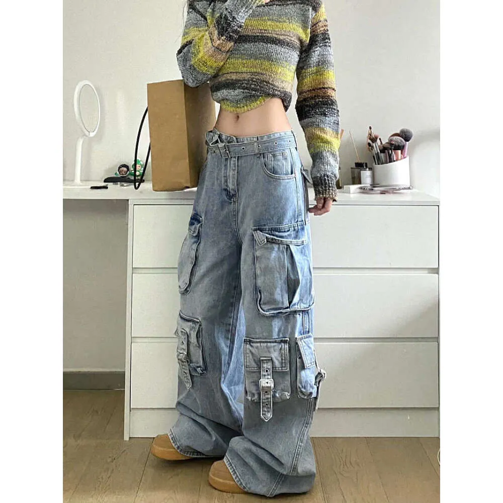 Blue Baggy Baggy Cargo Jeans Womens For Women American Blue Baggy Baggy Cargo Jeans Womens For Women American