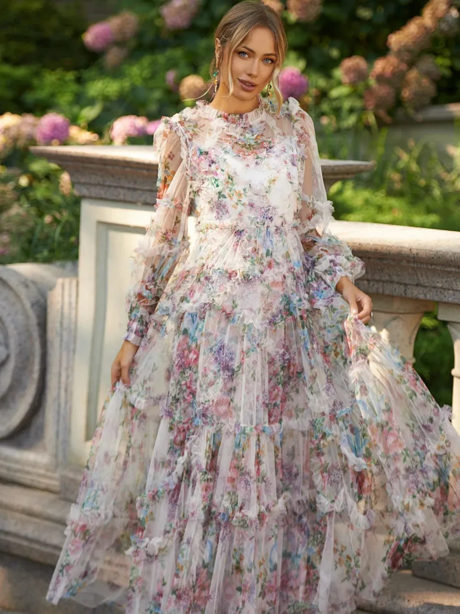chinese dress ladies Midsummer Lace Off-Shoulder Gown  Cream