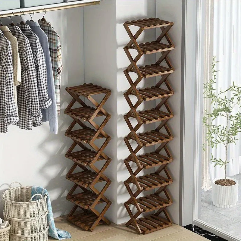 CIEOVO 2 Pack Storage Basket For Shoe Organizer Flodable Space-Saving