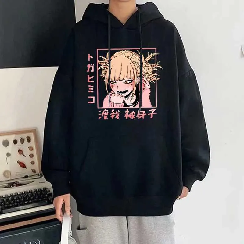 Himiko Toga Anime Printed Zipper Hoodie - Womens Casual Sweatshirt