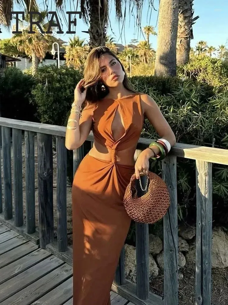Women's Open Back Slim Fit Casual Dress - Flowy, Vacation-Ready, Long  Length from Dhgate Basic & Casual Dresses - price 37.6