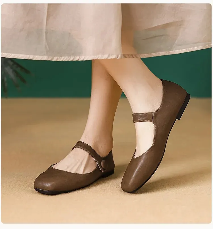 Retro Spring Woman Square Toe Solid Lolita Loafers Black Ballerina Party Flats Elegant Mary Jane Kawaii Barefoot Shoes_vogvips.com