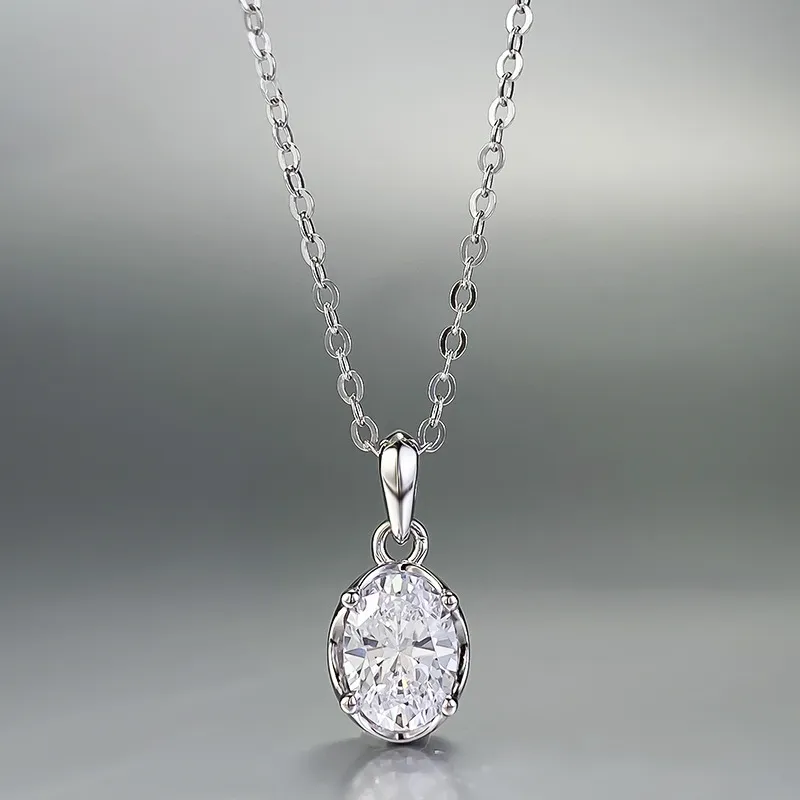 Collier Argent 925 Avec Pendentif Zircon Blanc - Longueur 45 Cm - Marque NEHZY - Neuf Sans Boîte